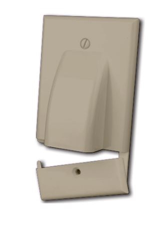 Vanco 120616 Hinged Bulk Cable Wall Plates- Single & Ivory