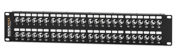 Signamax 48BNCHD-FT 48-Port 50 Ohm BNC Feed-Thru Patch Panel, 3 RMU